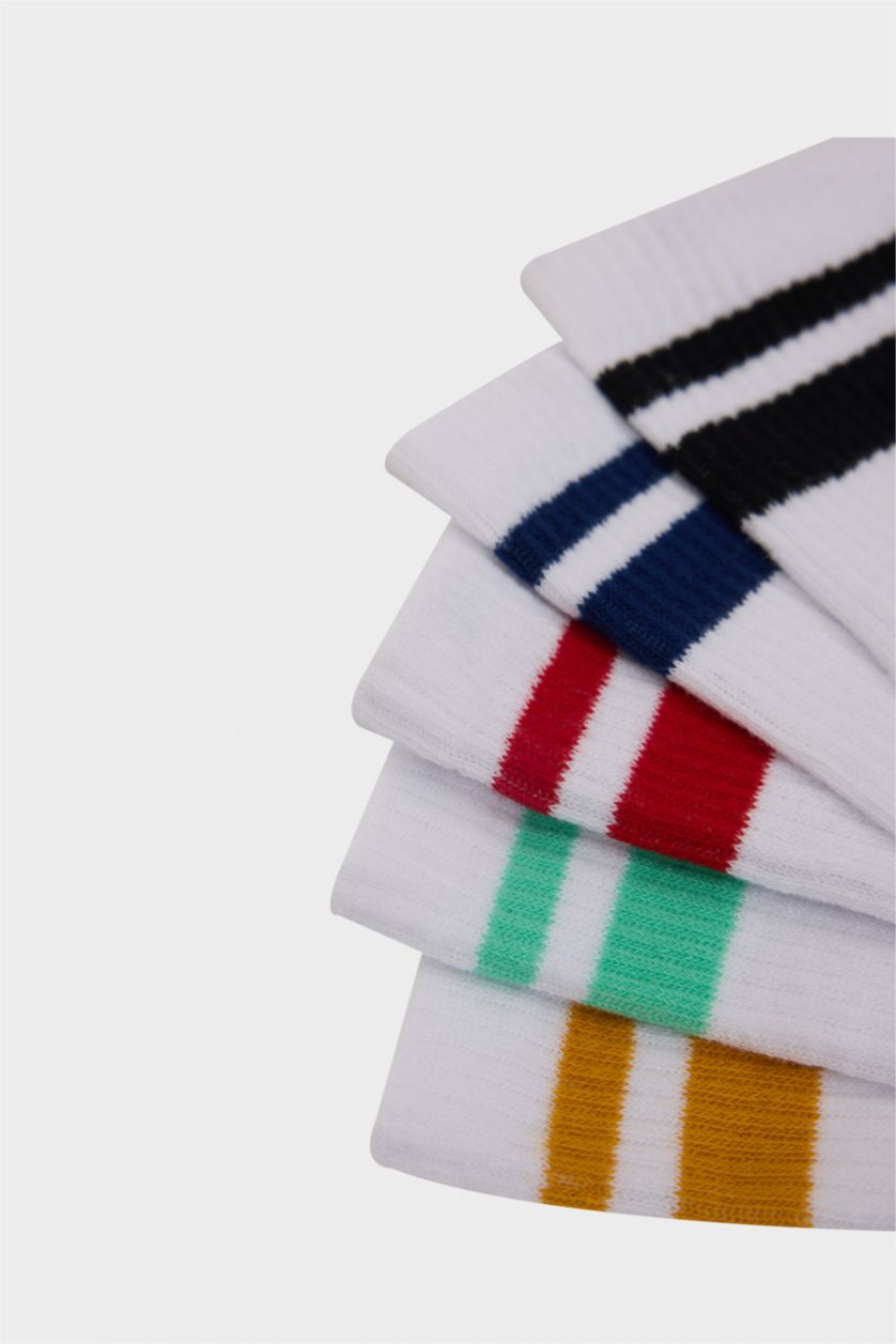 Мужчины Белый Мужские 5 пар хлопковых носков