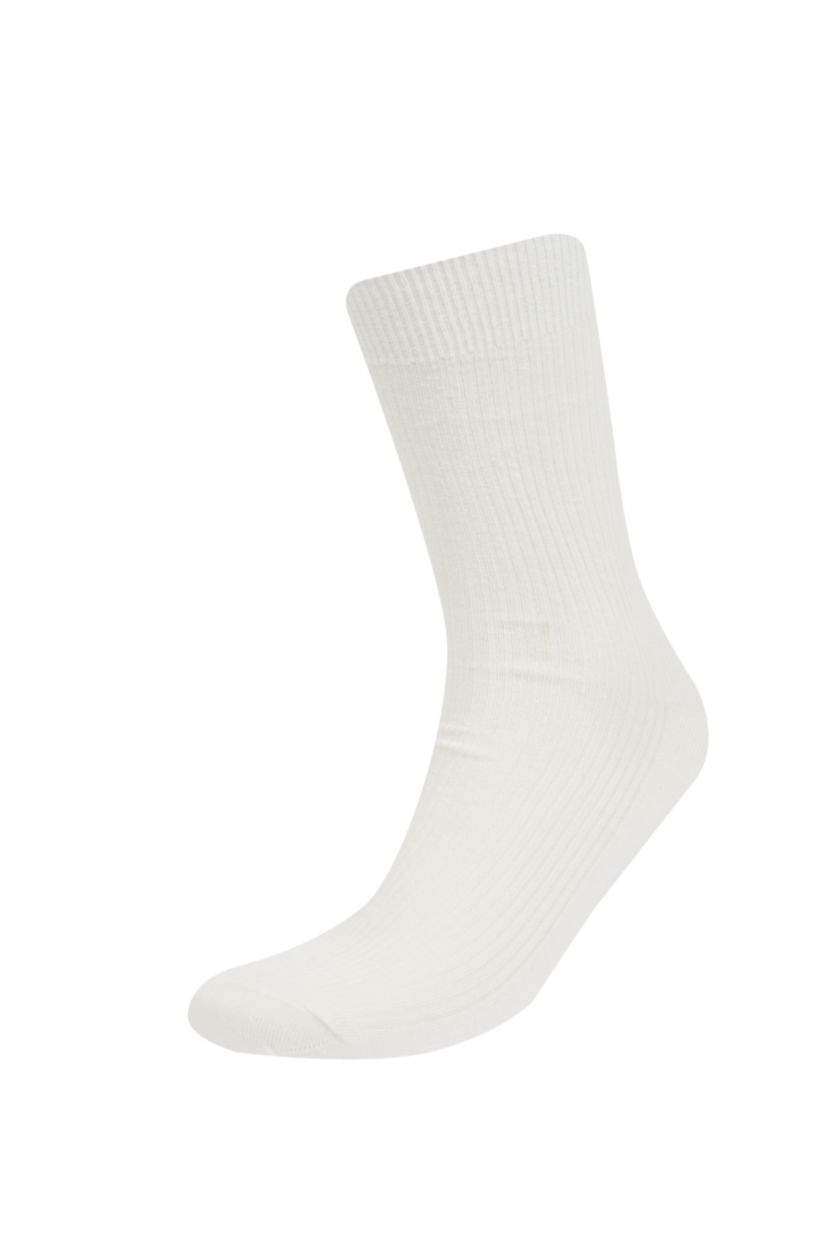 Erkek Mavi Erkek Rahat Lastikli 5'li Pamuklu Uzun Çorap