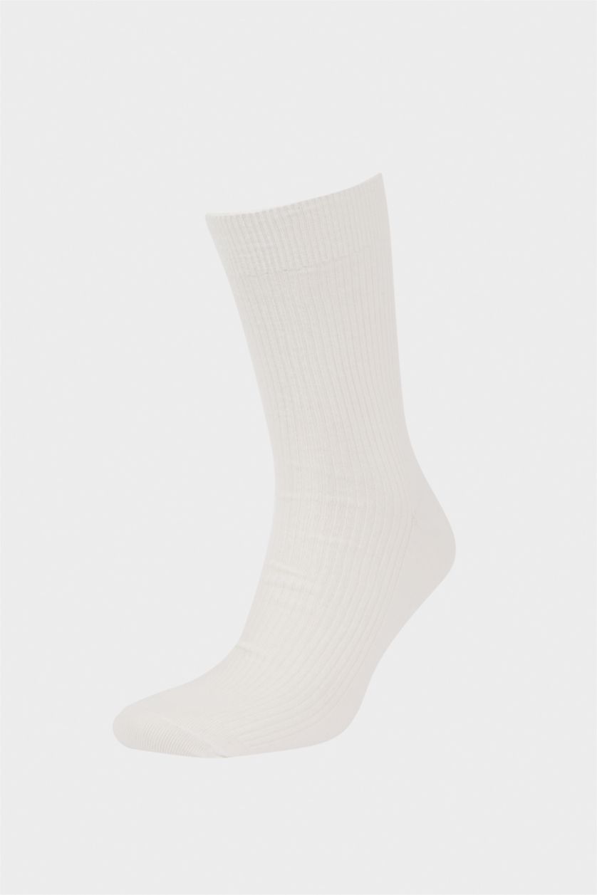 Erkek Mavi Erkek Rahat Lastikli 3'lü Pamuklu Uzun Çorap