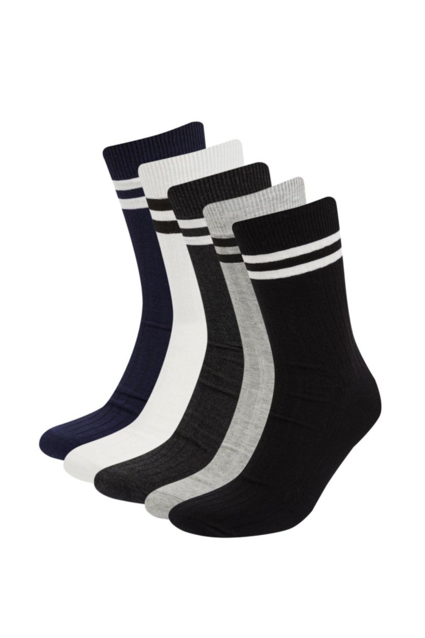 Man Karma Man Comfortable Elastic 5 Piece Long Cotton Socks