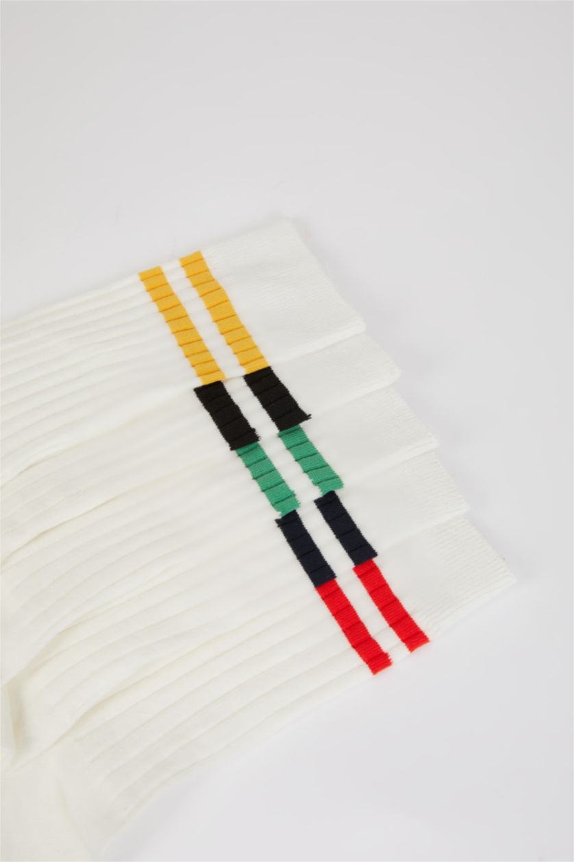 MAN White Man Comfortable Elastic 5 Piece Long Cotton Socks