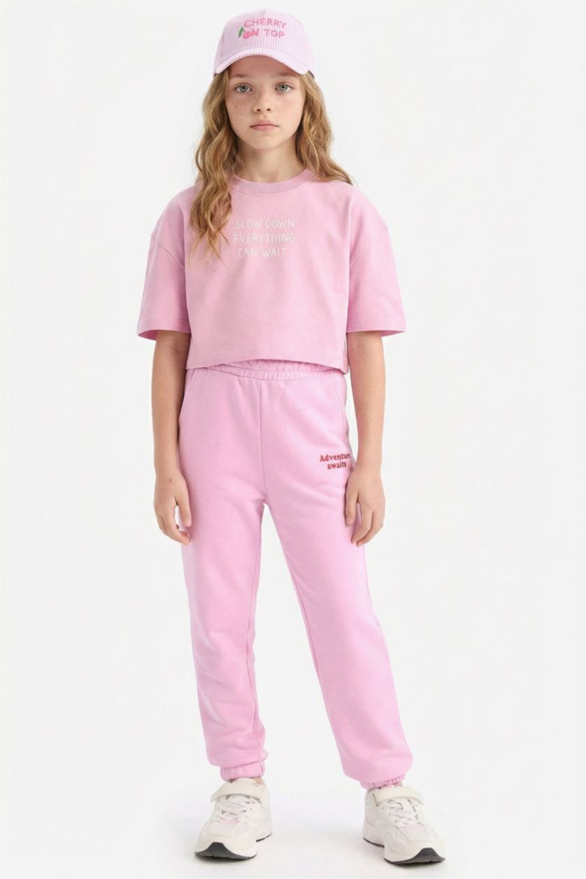 FILLES Rose Pantalon Jogging imprimé pour fille