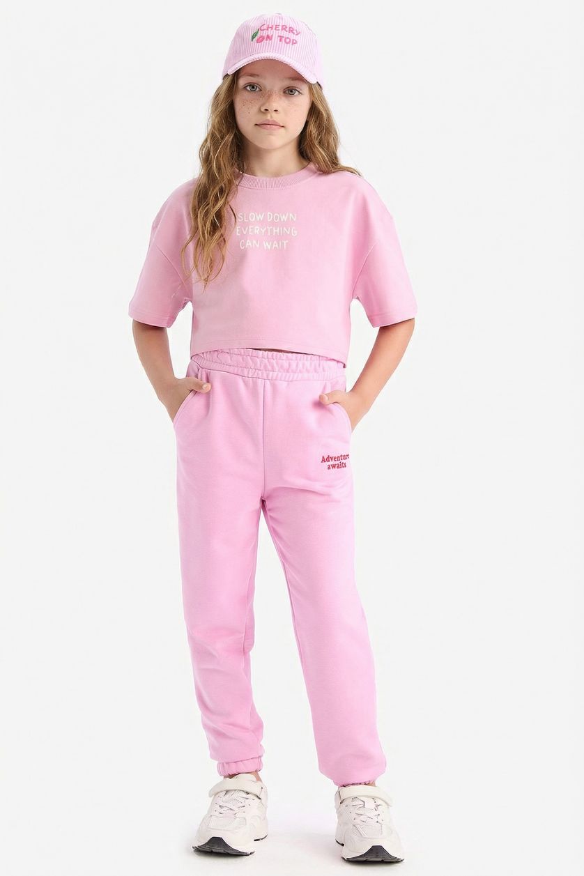 FILLES Rose Pantalon Jogging imprimé pour fille
