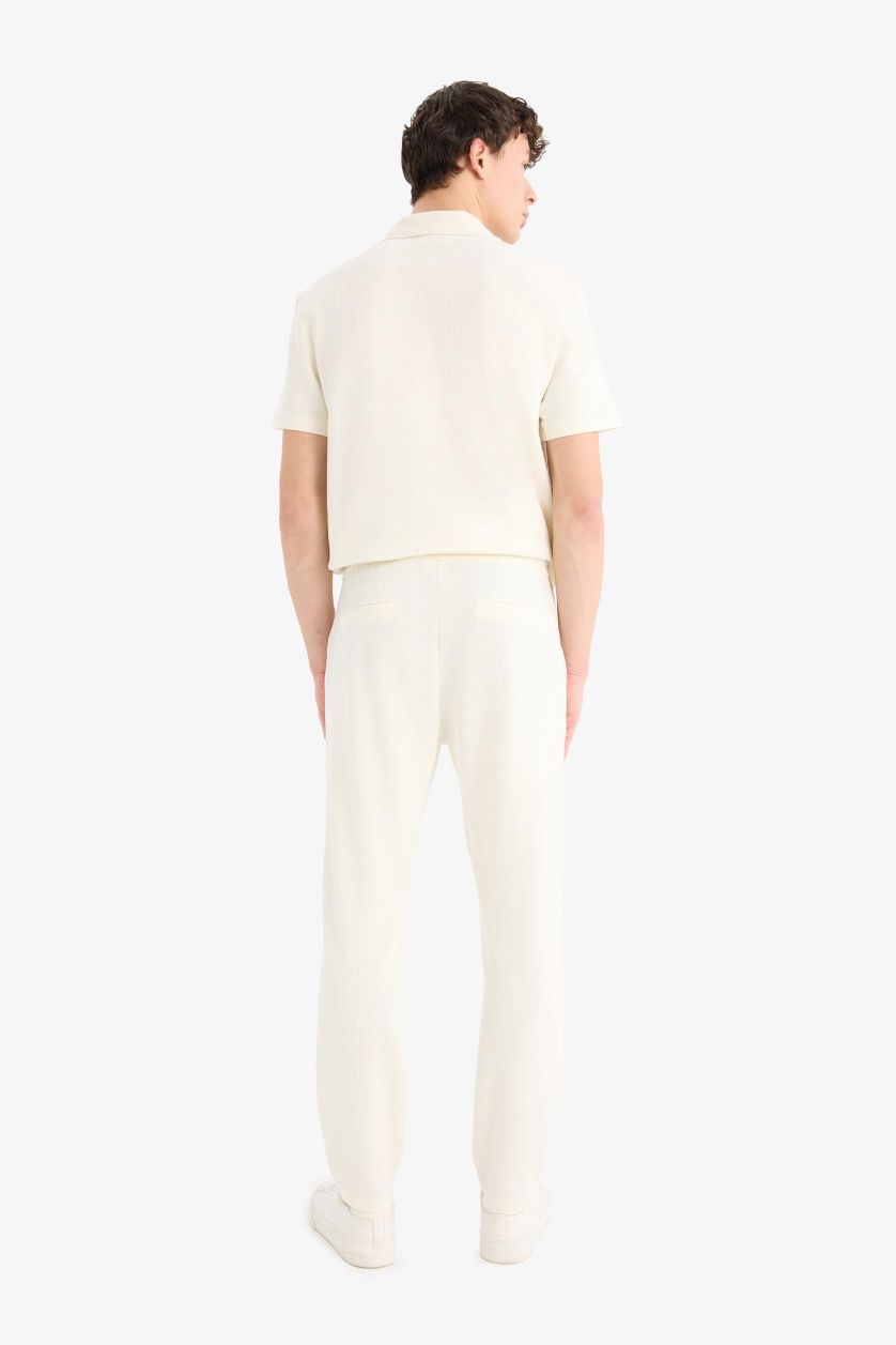 رجال بيج فاتح بنطلون بجامة رياضي قصة عادية بجيب