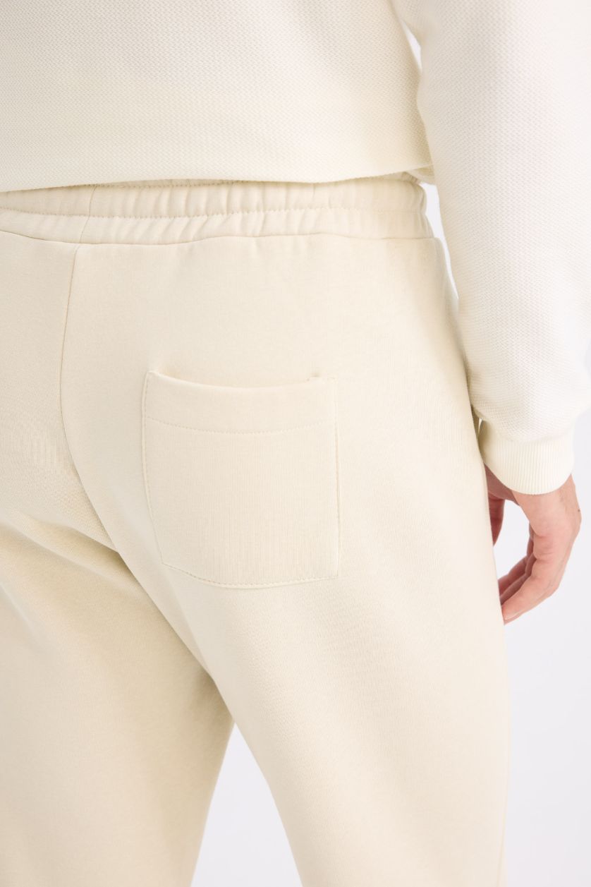 Man Ecru Regular Fit Regular Hem Trousers