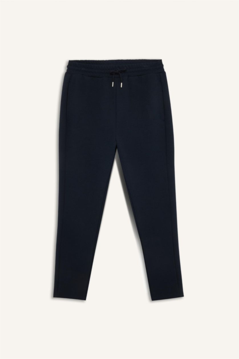 MAN NAVY Slim Fit Tied Waist Twill Sweatpants