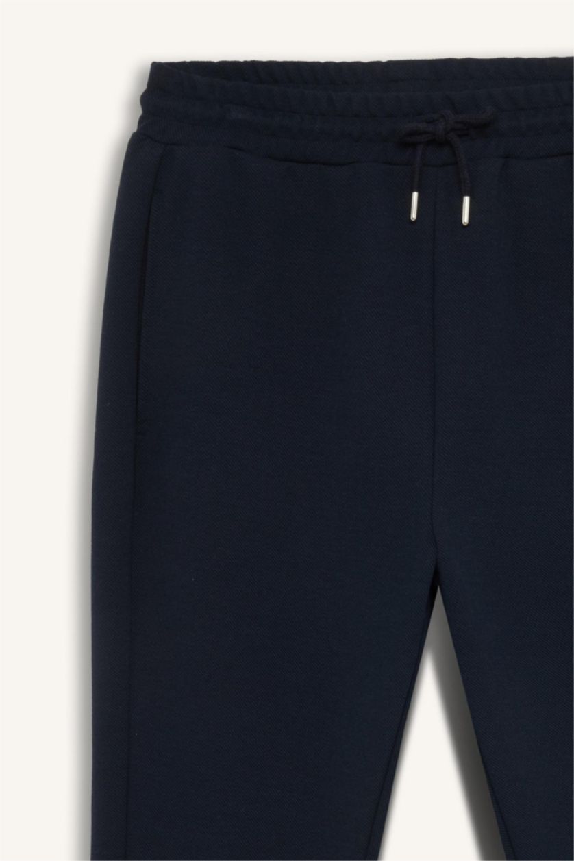 MAN NAVY Slim Fit Tied Waist Twill Sweatpants