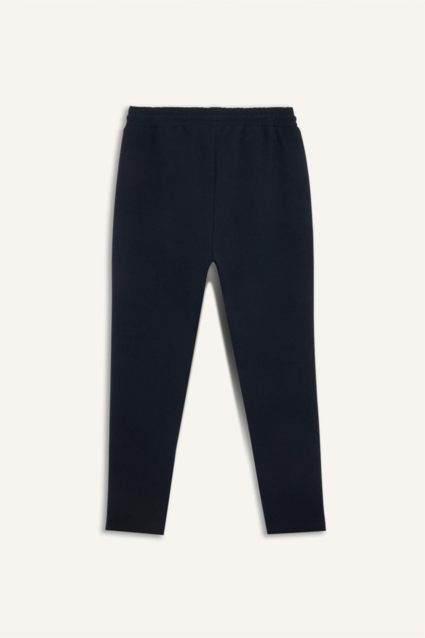 MAN NAVY Slim Fit Tied Waist Twill Sweatpants
