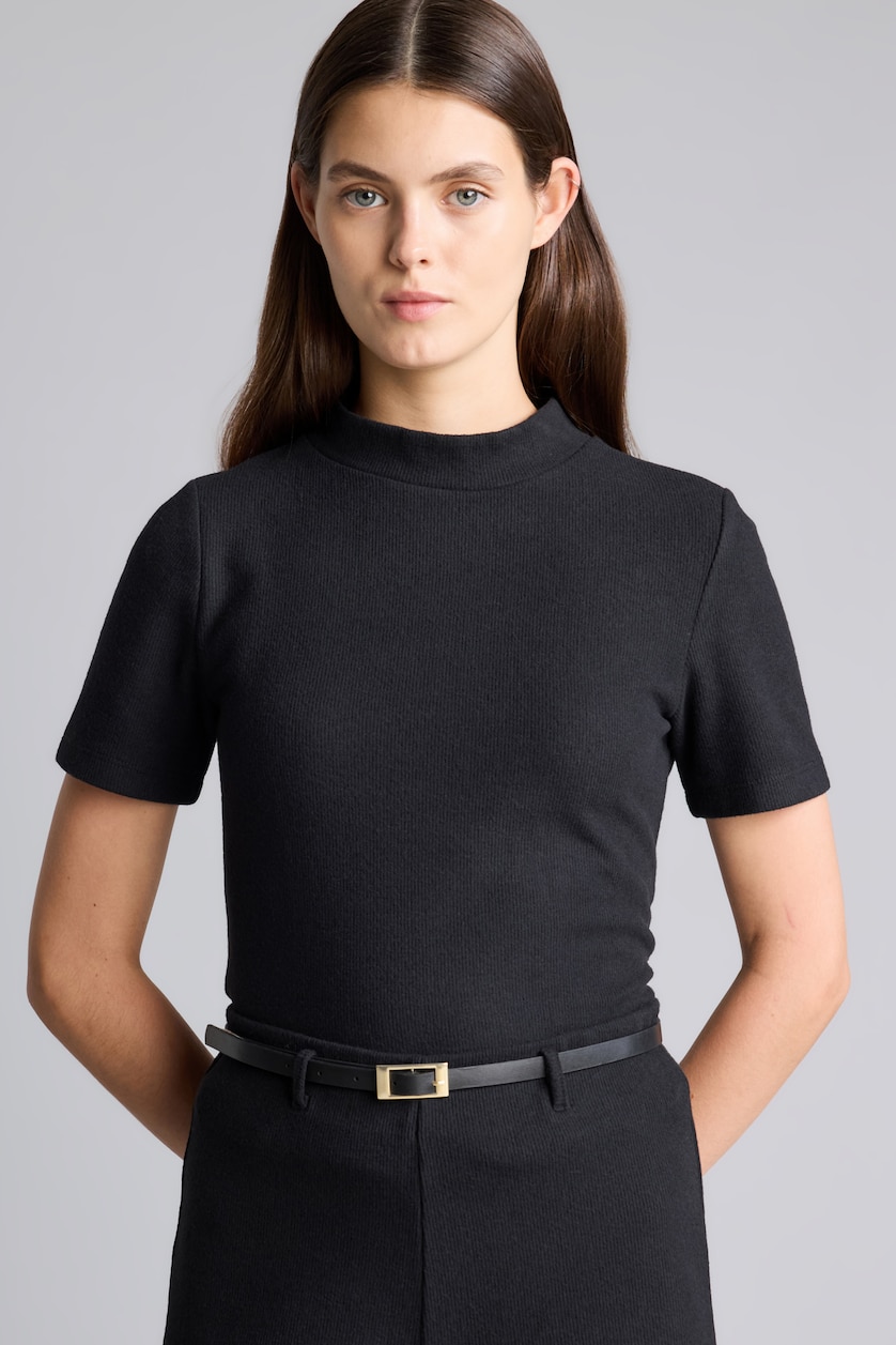 WOMAN Black Slim Fit Short Sleeve T-Shirt