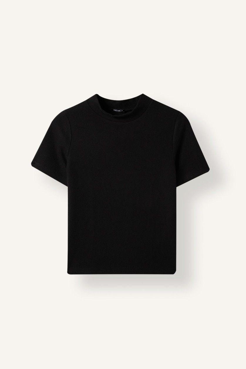 WOMAN Black Slim Fit Short Sleeve T-Shirt