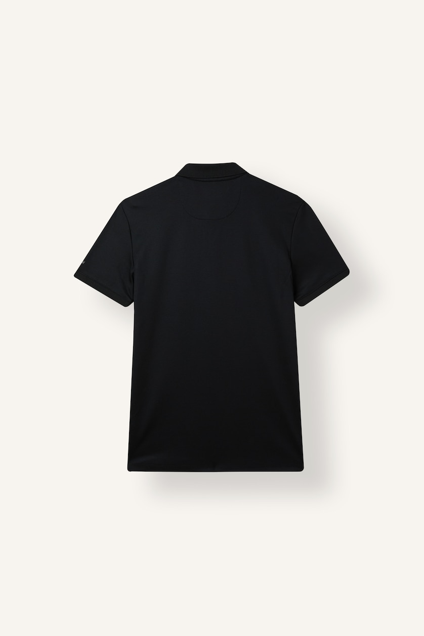 MAN Black Slim Fit Polo Collar Pique Short Sleeve Polo T-Shirt