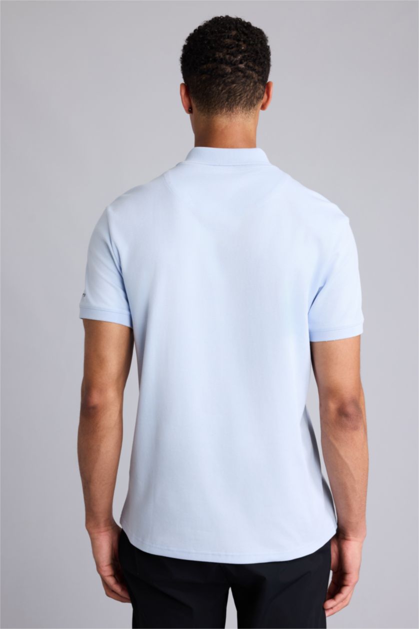 Erkek Açık Mavi Slim Fit Kısa Kollu Polo Tişört
