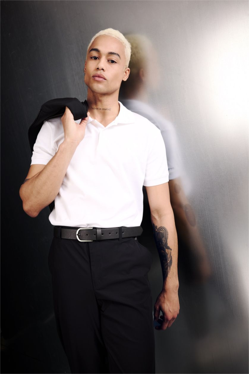 HOMME Blanc T-shirt Polo de sport Coupe slim de DeFactoFit