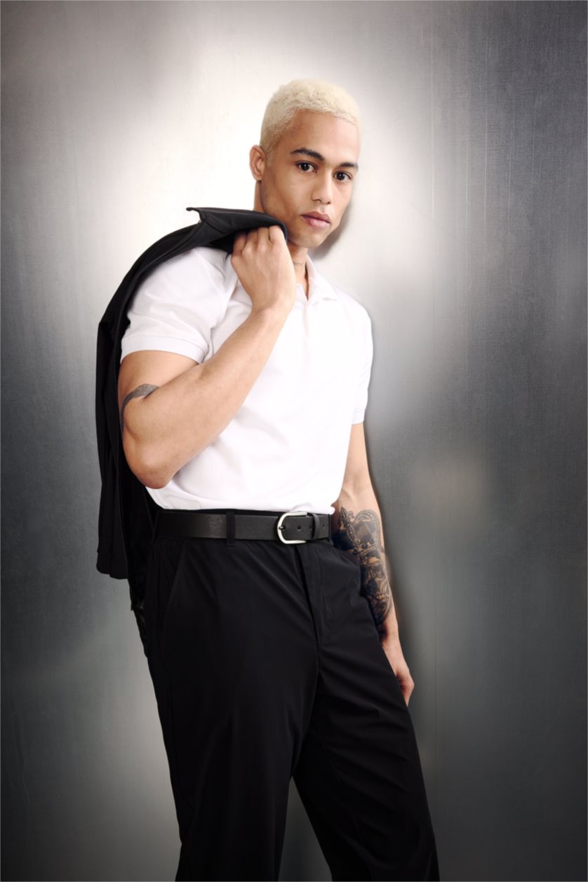 HOMME Blanc T-shirt Polo de sport Coupe slim de DeFactoFit