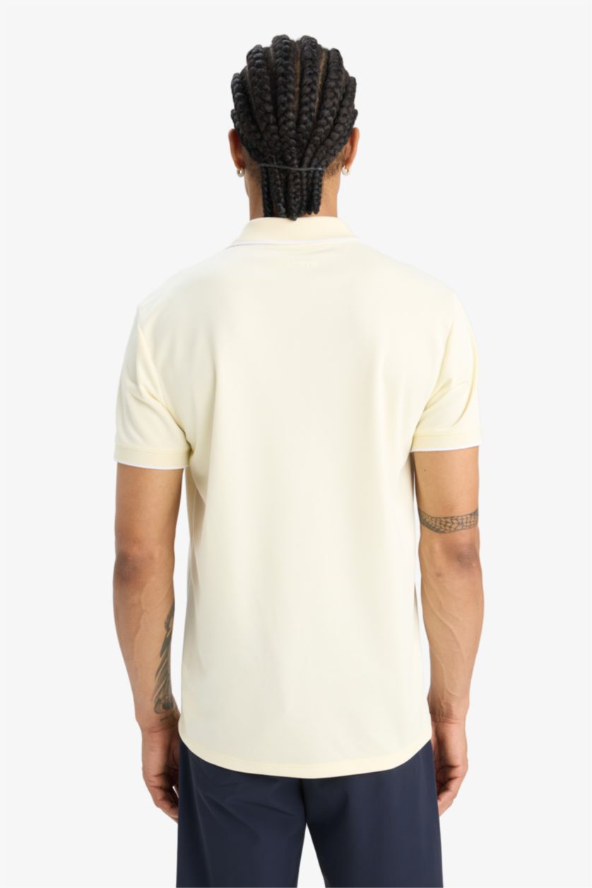 رجال أصفر فاتح تيشيرت بولو بيكيه نص ردن سليم فيت من DeFactoFit