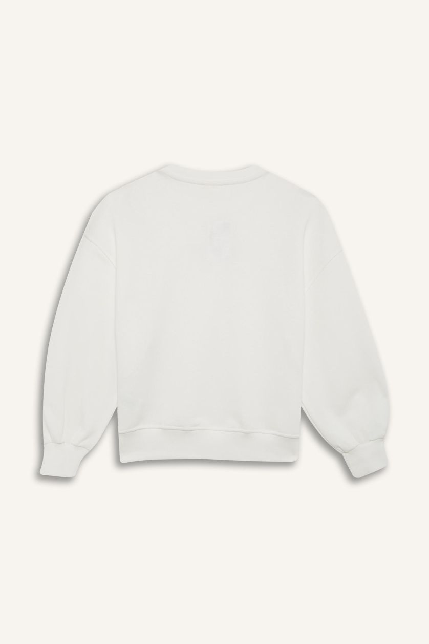 بناتي بيج فاتح سويت شيرت بناتي اوفر سايز بطبعة