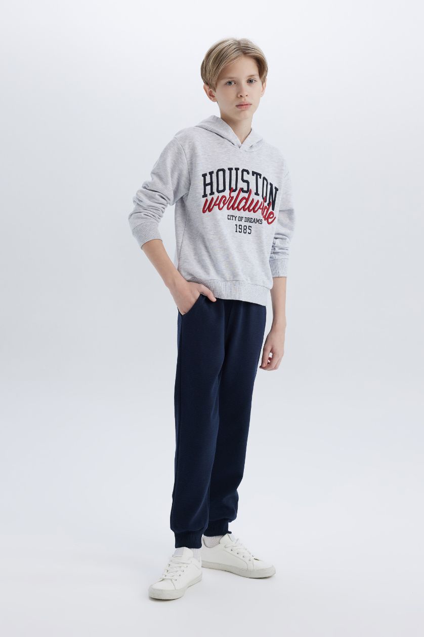 Boys & Teens Light Grey Melange Boy New Regular Fit 2 Piece Set