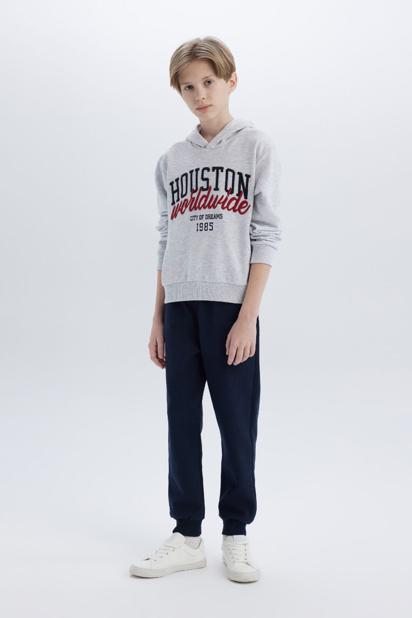 Boys & Teens Light Grey Melange Boy New Regular Fit 2 Piece Set