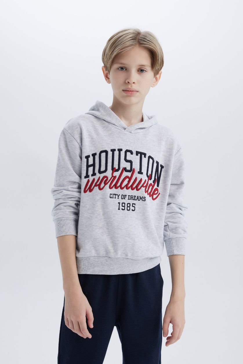 Boys & Teens Light Grey Melange Boy New Regular Fit 2 Piece Set