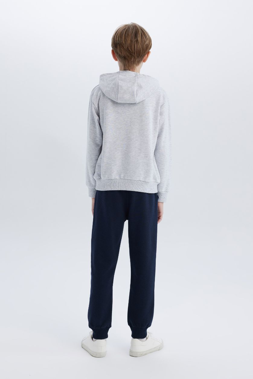 Boys & Teens Light Grey Melange Boy New Regular Fit 2 Piece Set