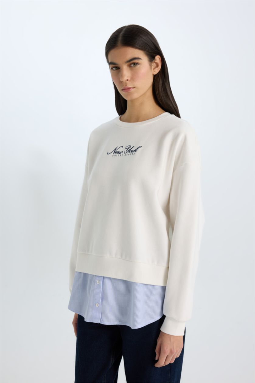 Әйелдерге экру релакс пішімі қала с мойын Свитер