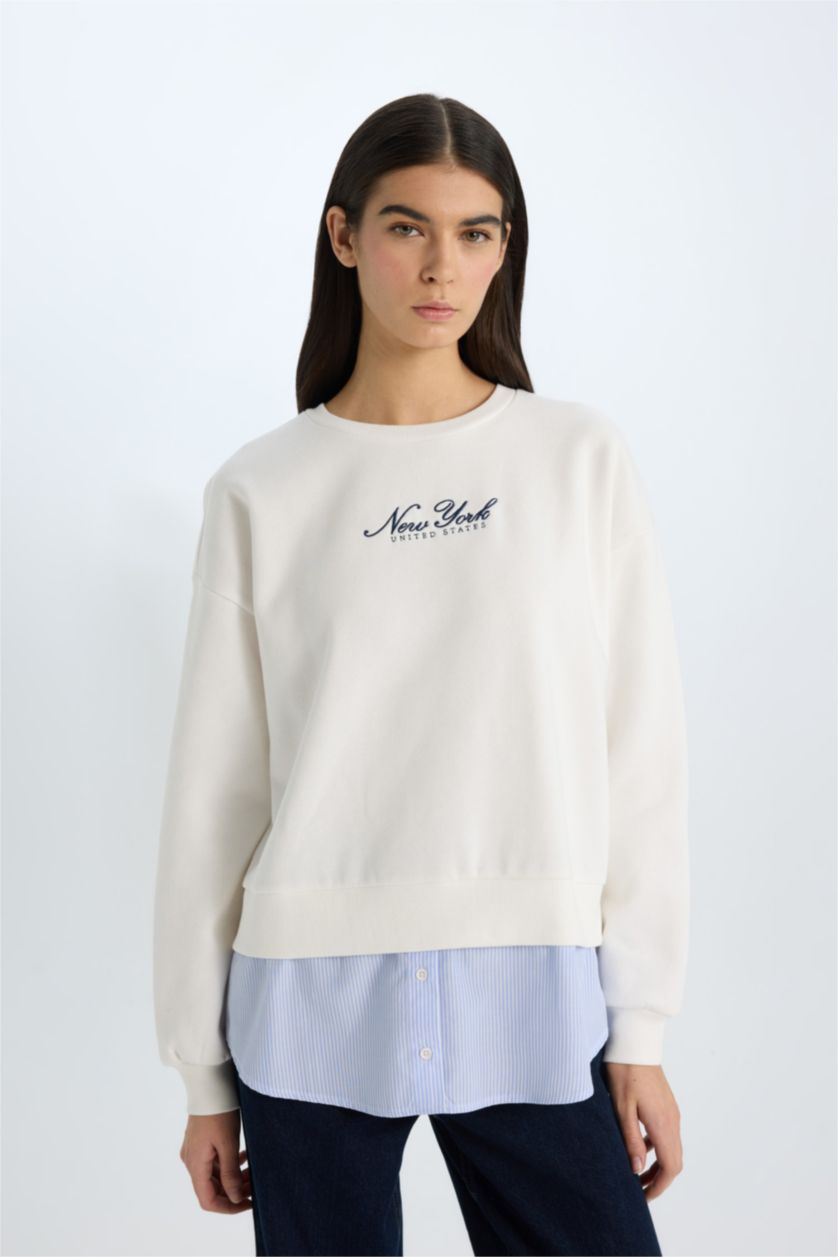 Әйелдерге экру релакс пішімі қала с мойын Свитер