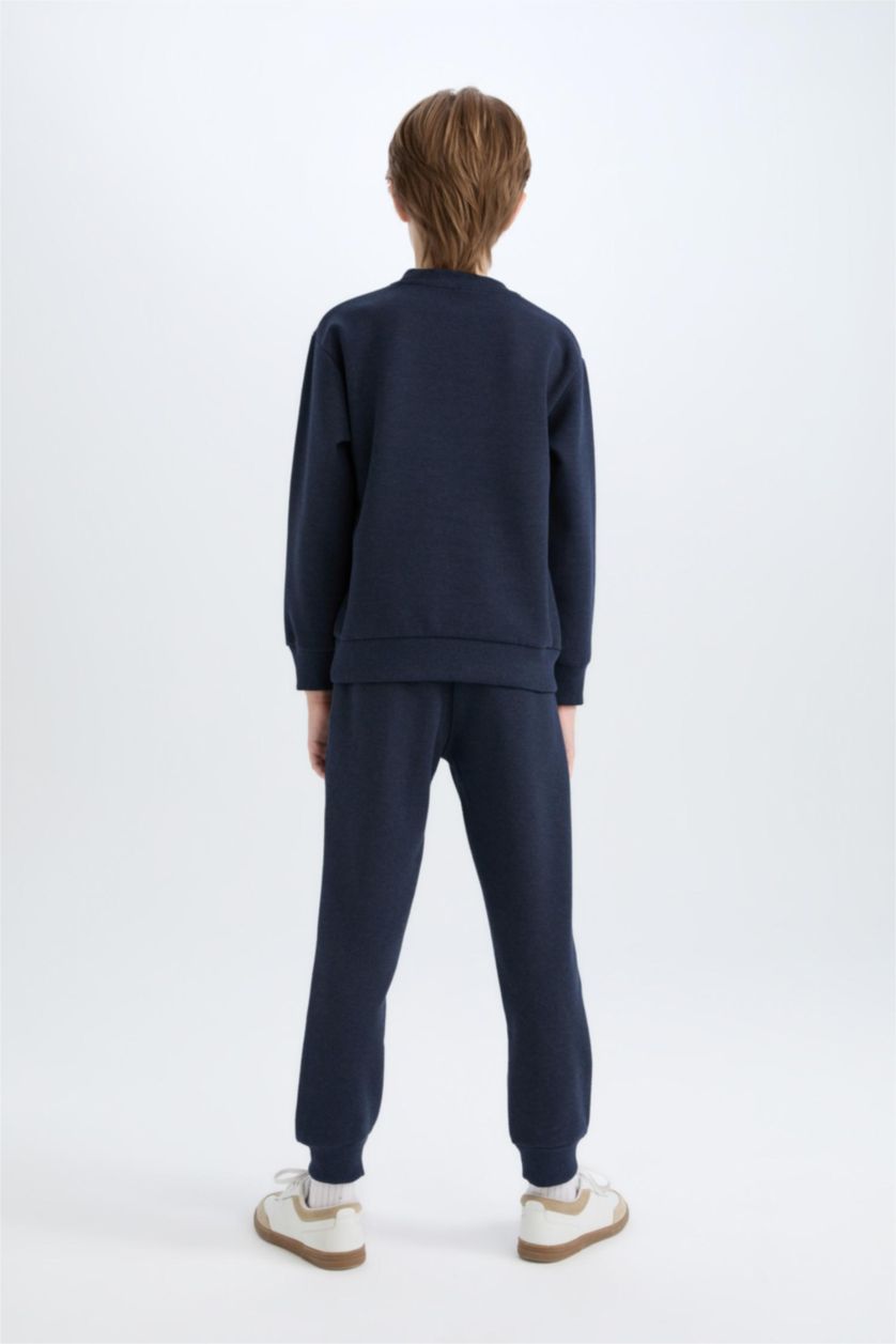 أولاد ميلانج كحلي سيت ولادي سويت شيرت وسويت بانتس - قطعتين