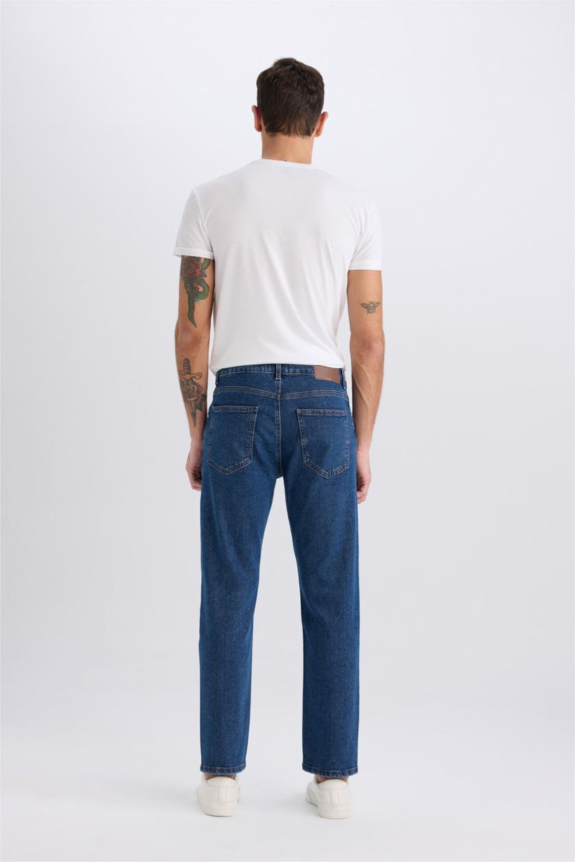 MAN Dark Blue Sergio Regular Fit Normal Waist Pipe Leg Jeans