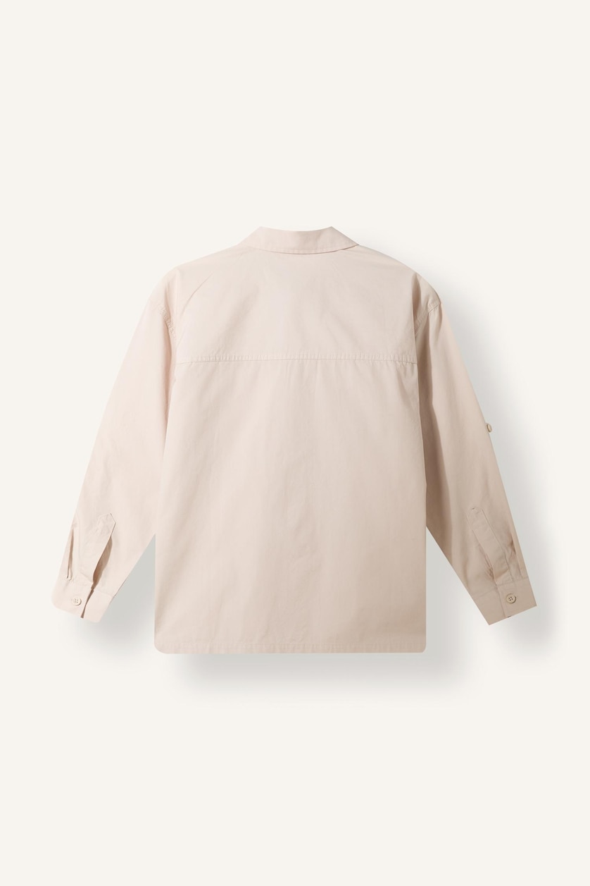 Boys & Teens Light Beige Boy Oversize Polo Collar Parachute Shirt