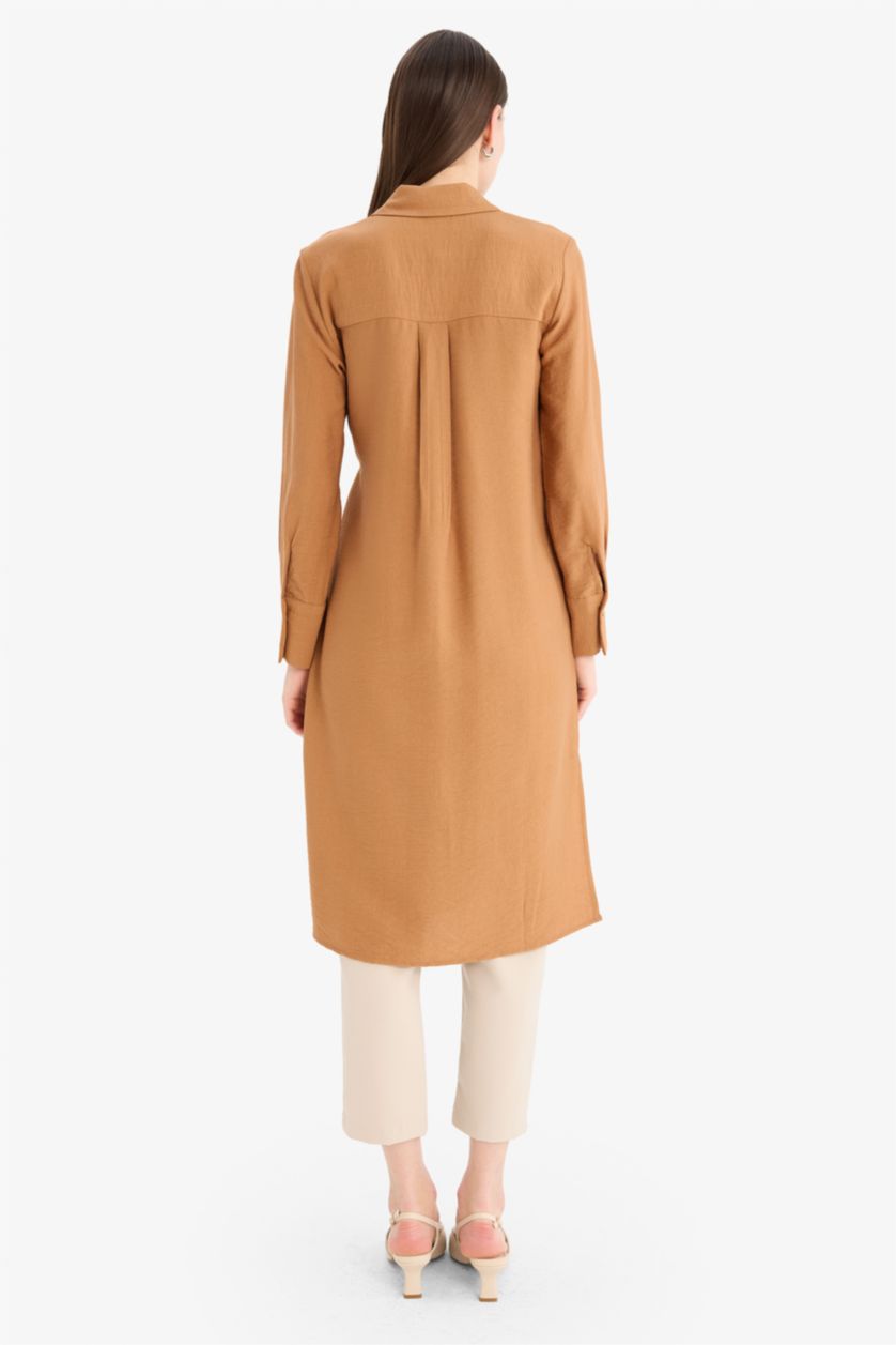 نساء جملي قميص محجبات طويل قصة عادية وردن طويل