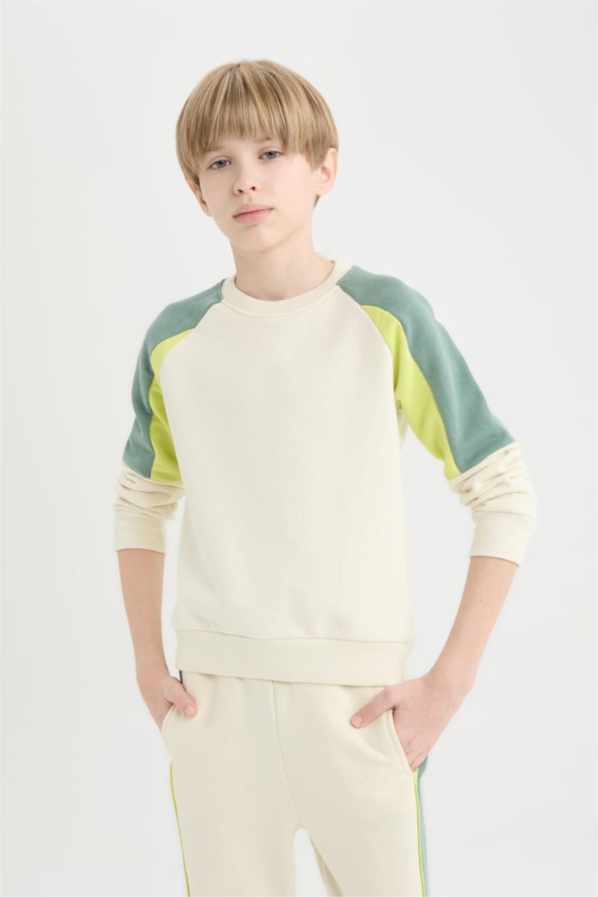 Erkek Çocuk - Genç Erkek Kum Erkek Çocuk 2'li Takım Sweatshirt Eşofman Altı