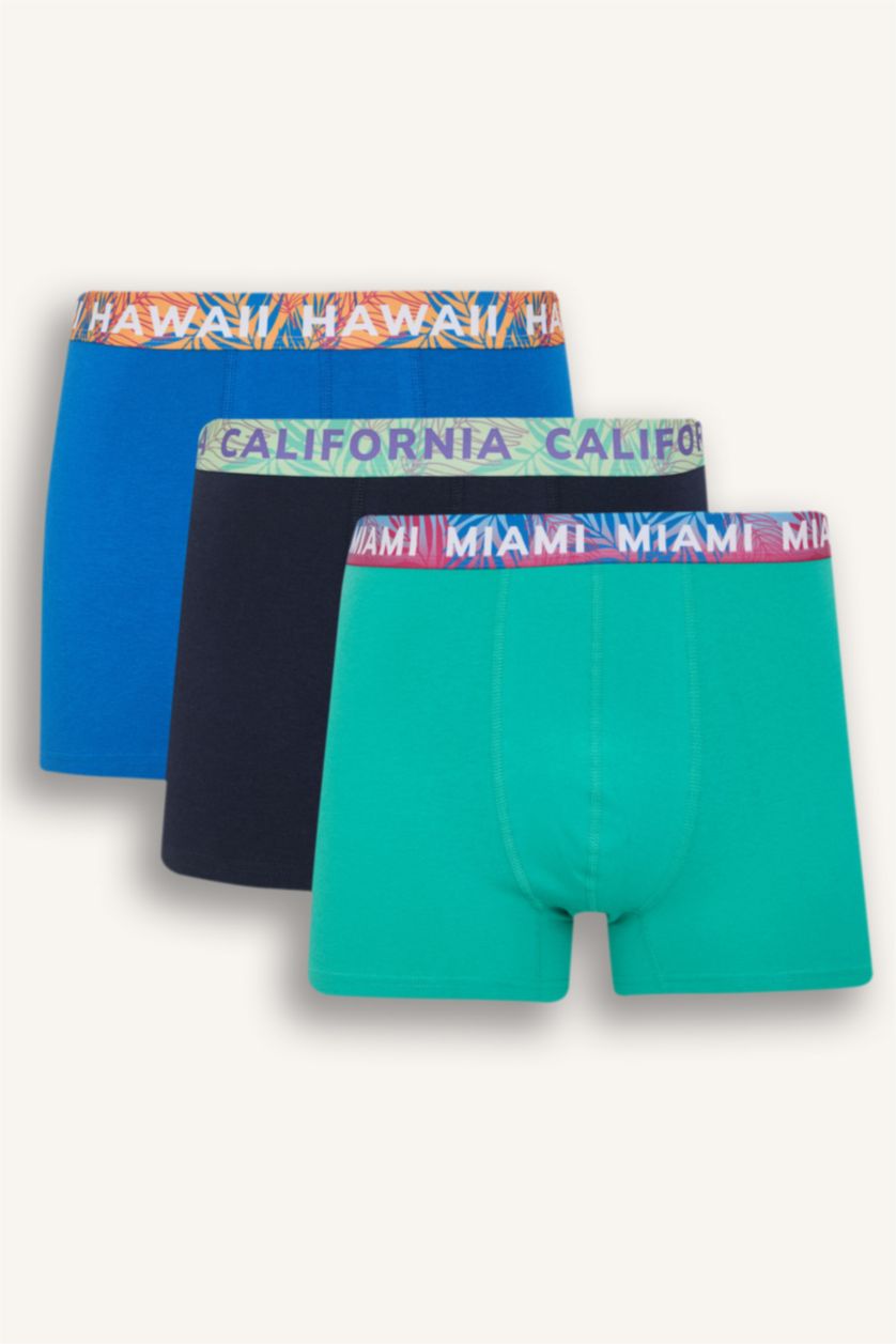 Erkek Lacivert Regular Fit 3'lü Boxer