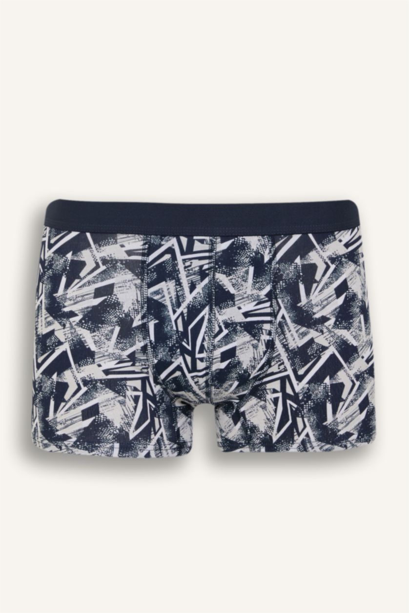 Erkek Lacivert Regular Fit Baskılı 3'lü Boxer