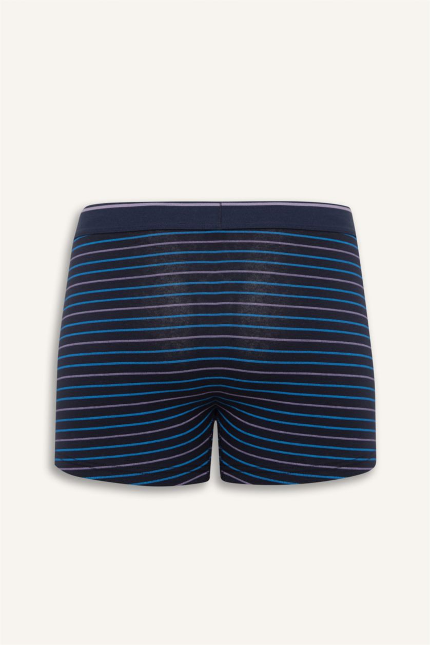 Erkek Lacivert Regular Fit Çizgili 3'lü Boxer