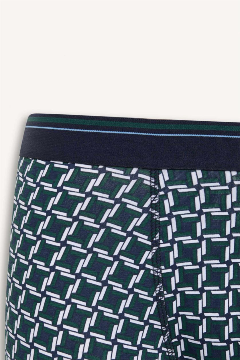 Erkek Lacivert Regular Fit Baskılı 3'lü Boxer