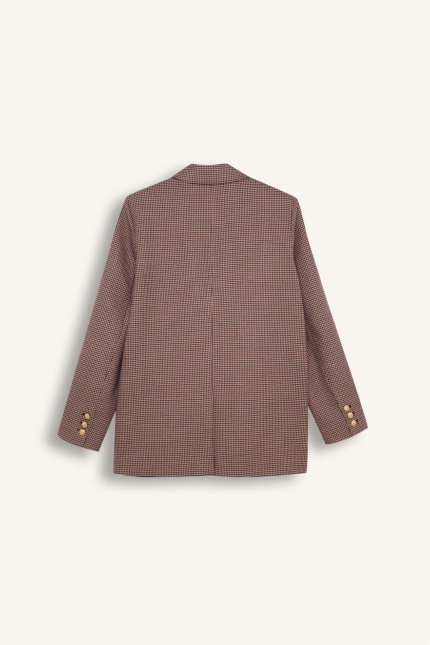 FEMME Bordeaux Veste Blazer à Coupe Régulière et à boutons