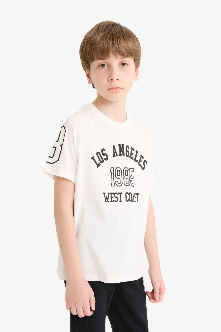 Boys & Teens White Boy T-Shirt Sweatpants 2 Piece Set