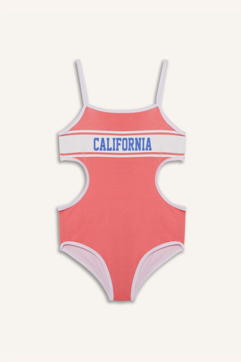 Kız Çocuk - Genç Kız Mercan Baskılı Mayo Kız Çocuk