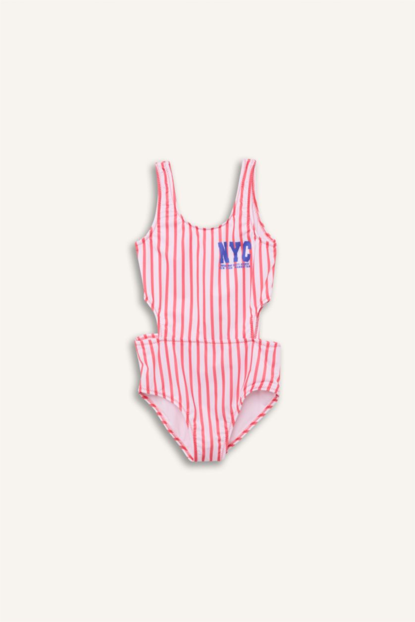 Kız Çocuk - Genç Kız Mercan Çizgili Mayo Kız Çocuk