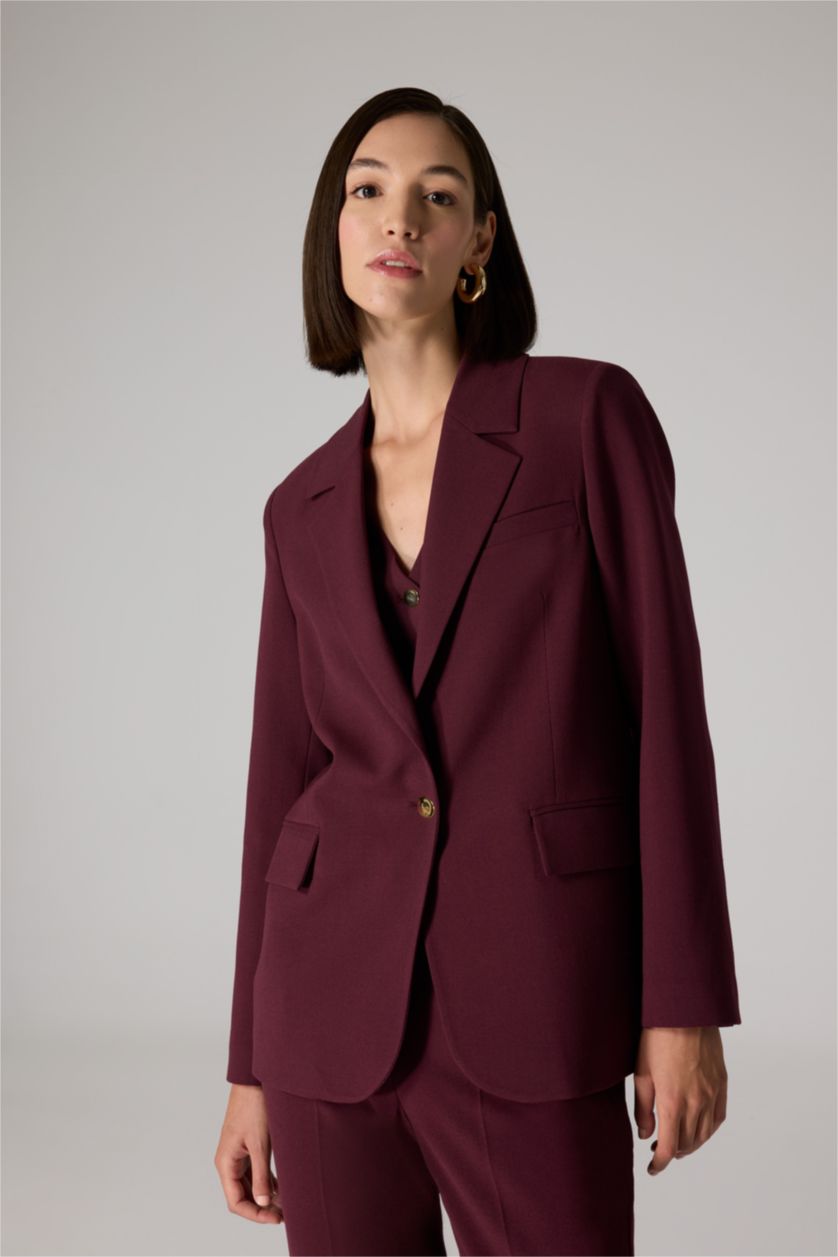 WOMAN Bordeaux Sorbe x DeFacto Regular Fit Jacket Collar Blazer Jacket