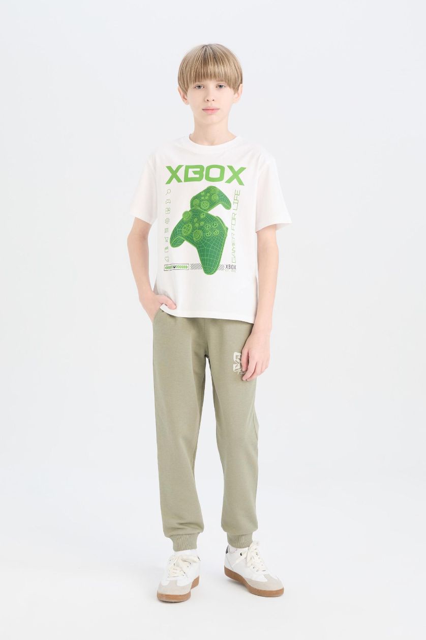 Erkek Çocuk - Genç Erkek Haki Beli Lastikli Baskılı Eşofman Altı Erkek Çocuk