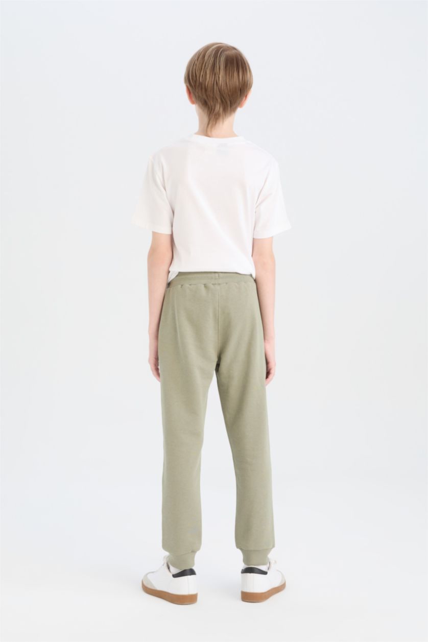 Erkek Çocuk - Genç Erkek Haki Beli Lastikli Baskılı Eşofman Altı Erkek Çocuk