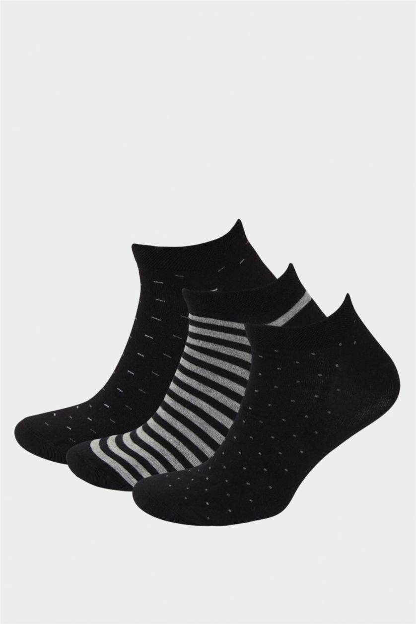 Мужчины Черный Мужские 3 пары бамбуковых низких носков без швов