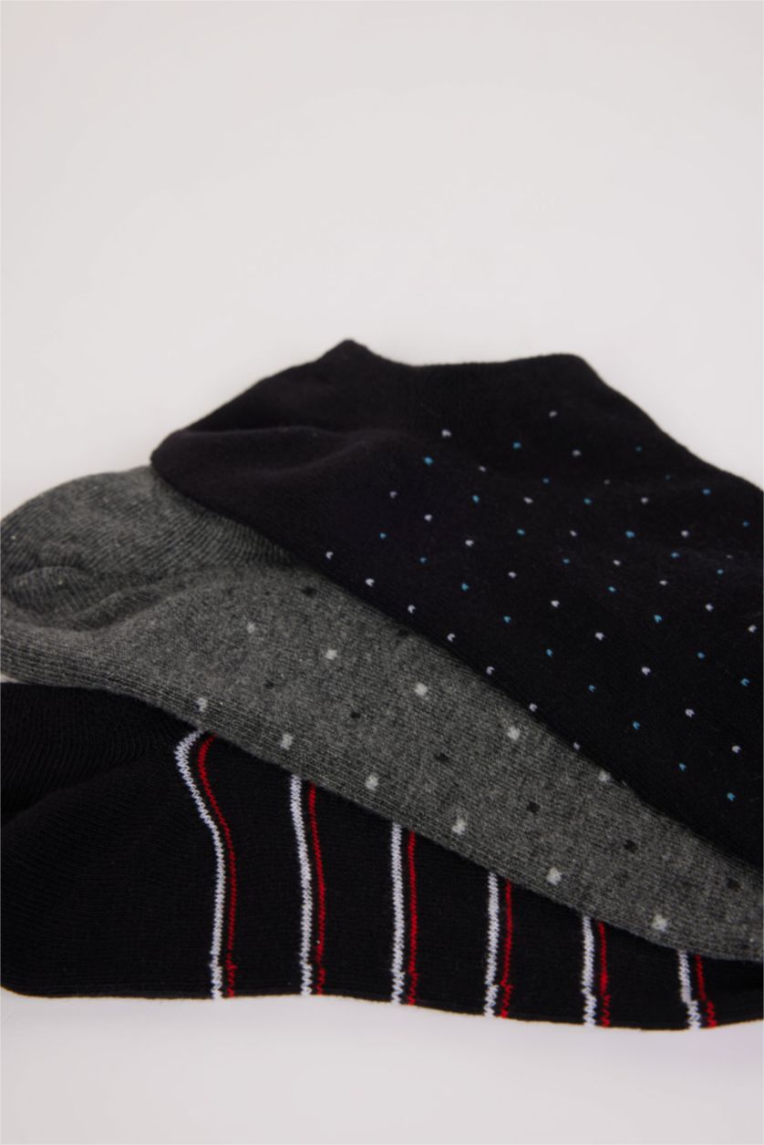 رجالي MIXED شرابات سنيكرز رجالي قطن مخطط - 3 قطع