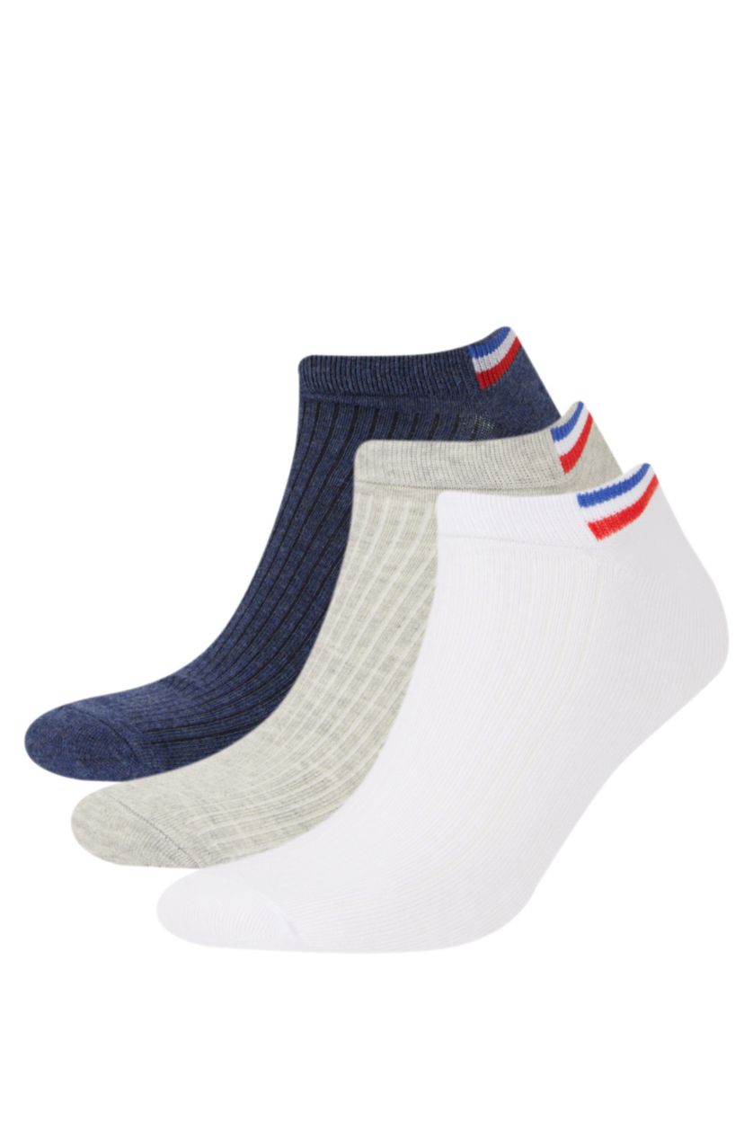 Erkek Karma Erkek 3'lü Pamuklu Patik Çorap
