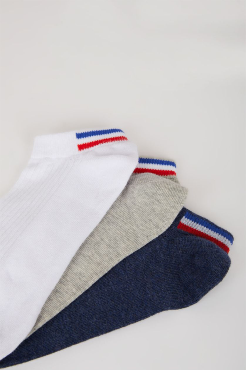 Erkek Karma Erkek 3'lü Pamuklu Patik Çorap