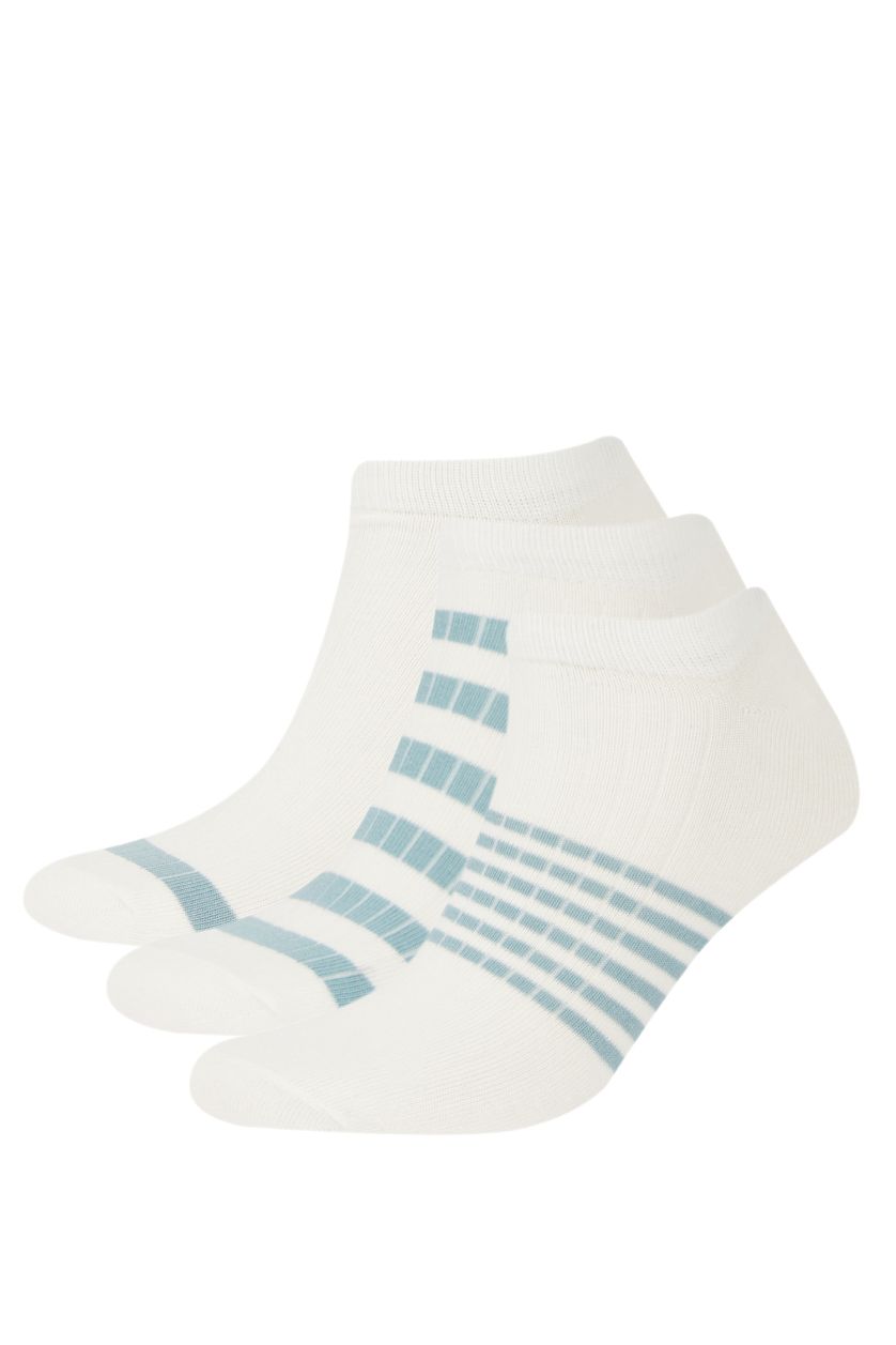 Erkek Beyaz Erkek 3'lü Pamuklu Patik Çorap