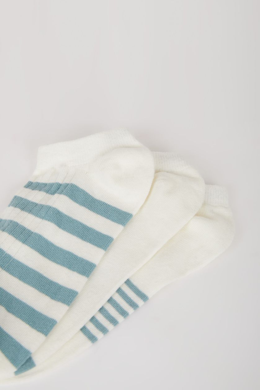 Erkek Beyaz Erkek 3'lü Pamuklu Patik Çorap