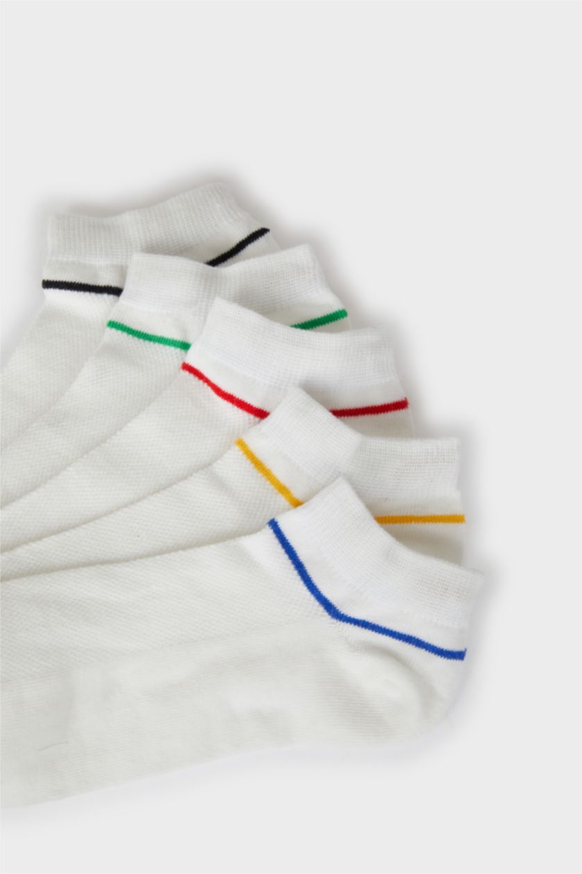 رجال أبيض (000) جوارب قصيرة قطن ولادي - 5 قطع