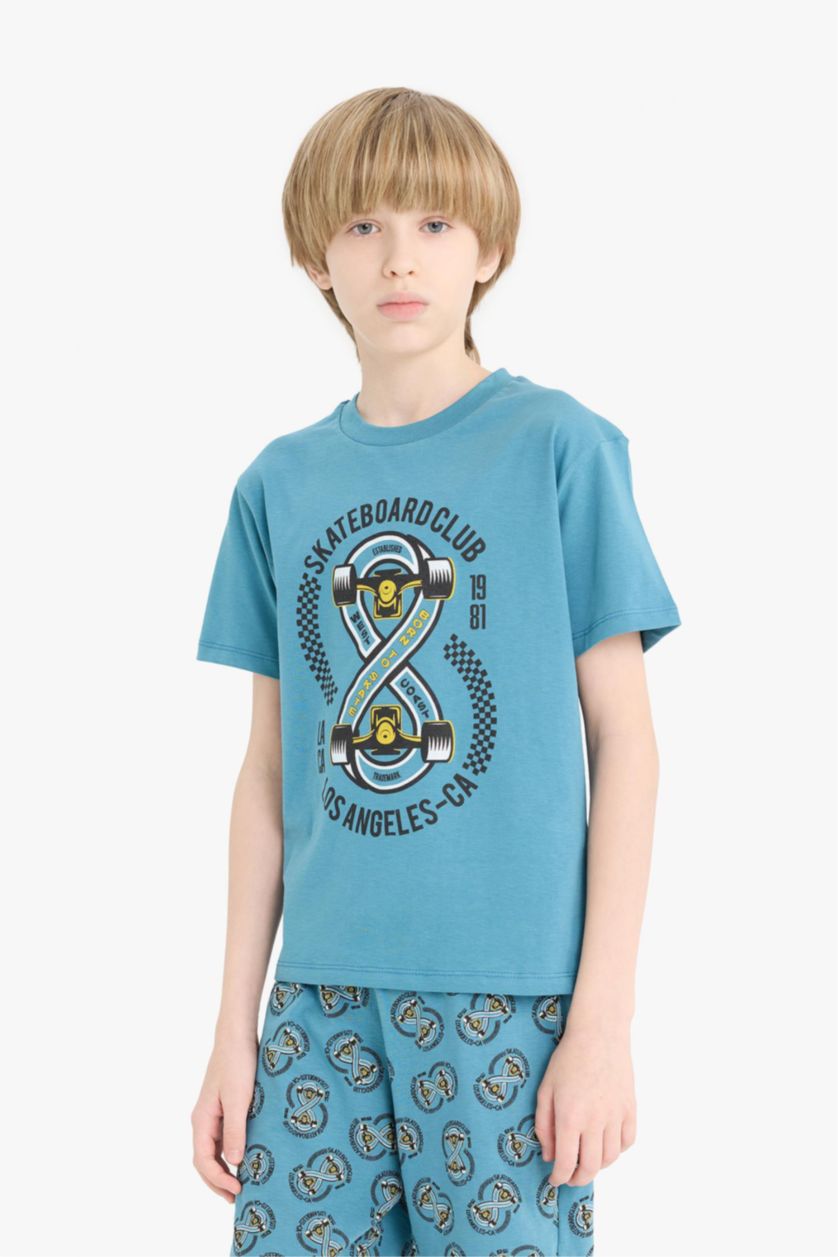 أولادي أزرق طقم بيجاما اولادي قصة عادية - قطعتين